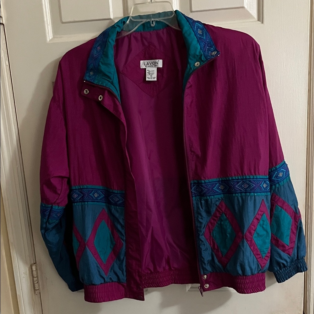 Women's Vibrant Purple and Teal Bomber Jacket